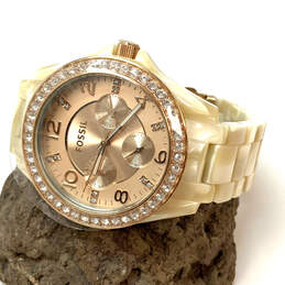 Designer Fossil ES-3579 Rhinestone Chronograph Dial Analog Wristwatch