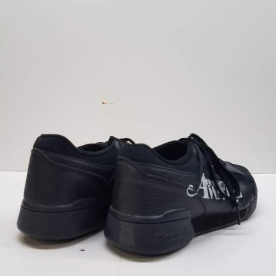 Reebok Workout Lo Plus Awake Black Leather Sneakers Men's Size 9 image number 4