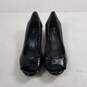 Black Patent Leather Peep Toe Wedge Pumps WM Size 7 B image number 1