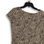 Womens Brown Animal Print Round Neck Stretch Front Knot A-Line Dress Sz XL image number 2