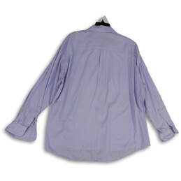Mens Blue Striped Regular Fit Long Sleeve Collared Button-Up Shirt Sz 17.5 alternative image