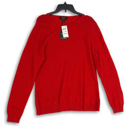 NWT Womens Red Knitted Crew Neck Long Sleeve Pullover Sweater Size XL