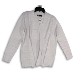 NWT Womens White Long Sleeve Open Front Cardigan Sweater Size Medium