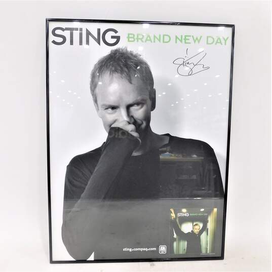 Sting SIGNED Brand New Day Promo Band Poster Framed image number 1