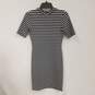 Womens Black White Striped Short Sleeve Crew Neck Bodycon Dress Size XS image number 1