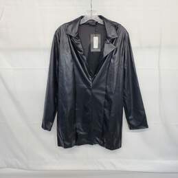 Pretty Little Thing Black Faux Leather Jacket WM Size 4 NWT