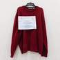 Red Maroon Cotton Cable Knit Crew Neck Sweater image number 1