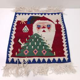 Vintage Turkish Kilim Santa Claus Handmade Wool Tapestry Folk Rug alternative image