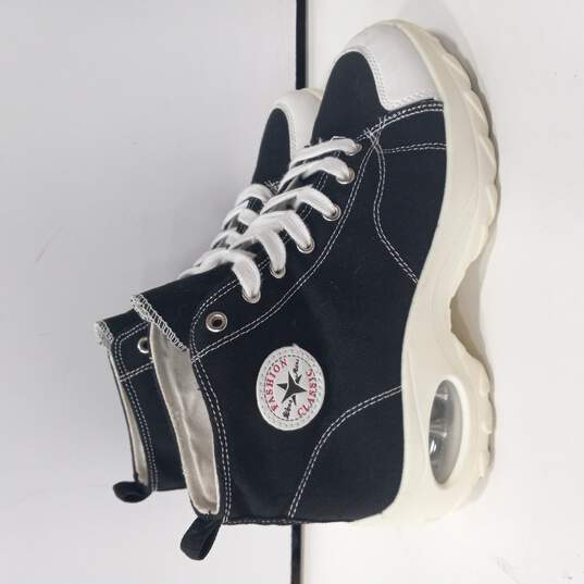 Buy the Converse Women's Leisure Air Black Canvas Sneakers Size 39 | GoodwillFinds