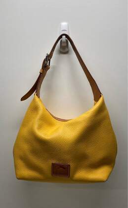 Dooney and Bourke Yellow Leather Zip Tote Bag