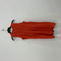 Womens Orange Sleeveless Round Neck Regular Fit Back Zip Shift Dress Sz 10 alternative image