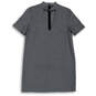 Womens Black White Houndstooth Short Sleeve Cutout Mini Shift Dress Size M image number 1