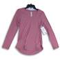 NWT Athleta Womens Stratus Ii Pink V-Neck Long Sleeve Pullover T-Shirt Size S image number 1