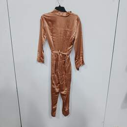 Banana Republic 100% Silk Metallic Copper Colored Jumpsuit Size XS NWT alternative image