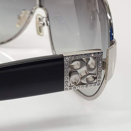 Coach 'Reagan' Rhinestone Accent Silver/Black Shield Sunglasses image number 5