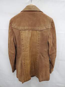 Men pioneer Wear RUSSET BROWN LEATHER/SUEDE CAR COAT/JACKET Size-12 alternative image