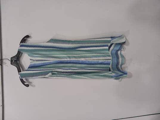 Neesha Blue And White Stripped Dress Women's Size XL image number 1