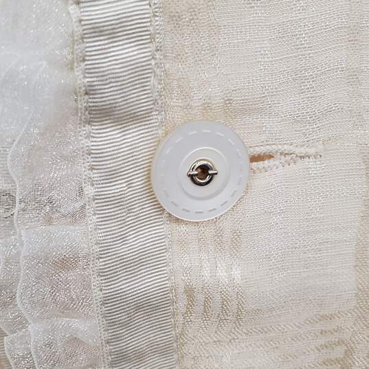 Salvatore Ferragamo Women's Cream Silk 3 Button Top Size 4 image number 4