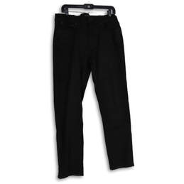 Mens Black Denim Dark Wash 5-Pocket Design Straight Leg Jeans Size 32/32
