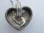 Romantic Judith Jack 925 Sterling Silver Marcasite Demi Hoop Earrings & Heart Pendant Necklace 15.9g image number 4