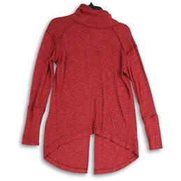 Womens Red Long Sleeve Turtleneck Split Back Hem Pullover Sweater Size S/P
