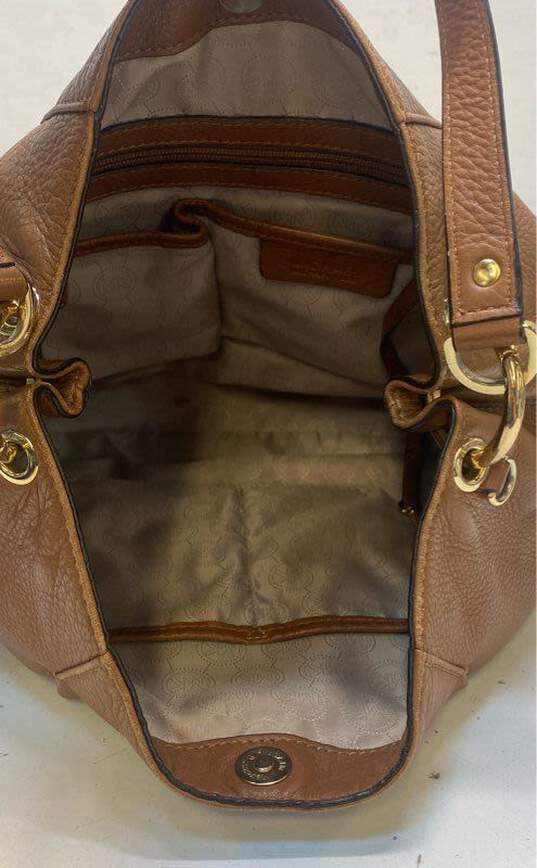 Michael Kors Brown Leather Hobo Shoulder Tote Bag image number 4