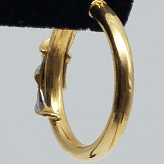 AD 14k Gold Diamond Hoop Earrings 3.7g image number 7