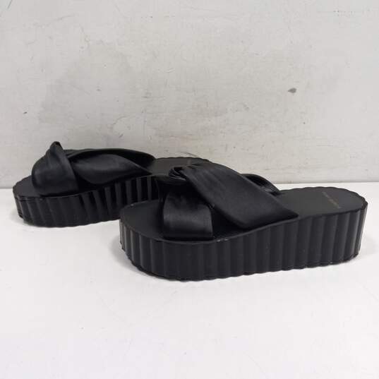 Tory Burch Leather Black Platform Slip On Sandals Size 11M image number 2