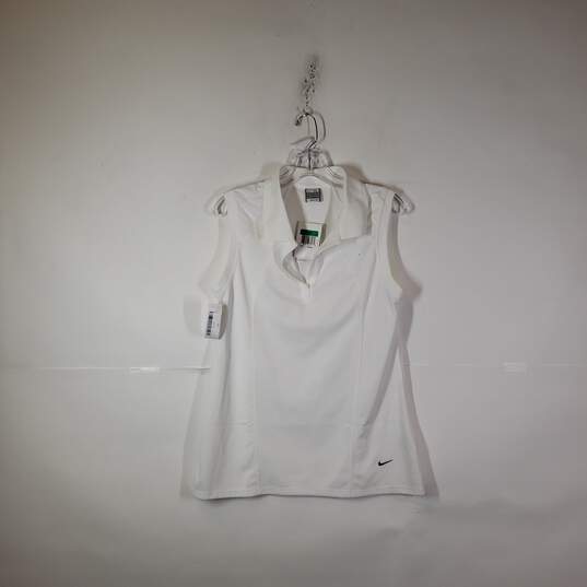 NWT Womens Regular Fit Sleeveless Collared Tennis Polo Shirt Size XL (16-18) image number 1