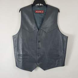 Phase 2 Men's Blue Leather Vest SZ XL