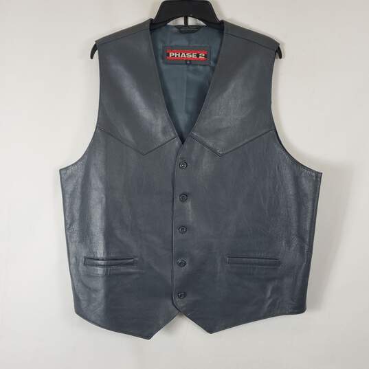 Phase 2 Men's Blue Leather Vest SZ XL image number 1