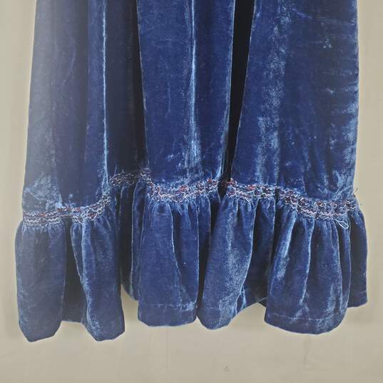 Free People Women Blue Crushed Velvet Dress SZ XS image number 2