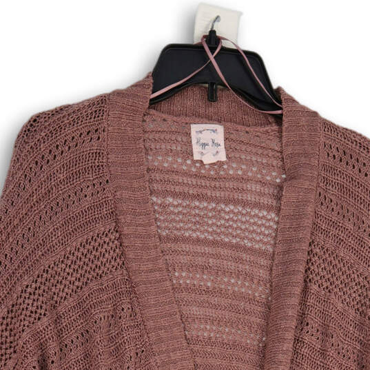 Womens Pink Knitted Long Sleeve Open Front Cardigan Sweater Size Medium image number 3
