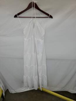 Wm Abcrombie & Fitch White Tiered Halter Maxi Dress Sz M