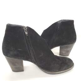 Paul Green Suede Women's Black Ankle Heeled Booties Size 5.5