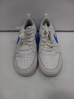 Nike Court Borough Low 2 White Blue Swish Sneaker Shoes Youth Size 7Y