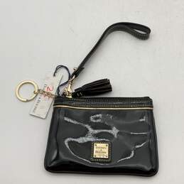 NWT Dooney & Bourke Womens Black Gold Tassel Coin Purse Wristlet Wallet