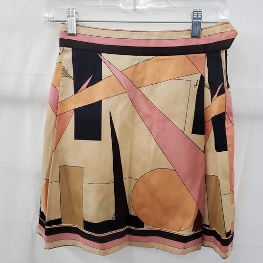 1960s Vintage Emilio Pucci Saks Geometric Print Cotton Blouse Size 8 & Skirt Set image number 4