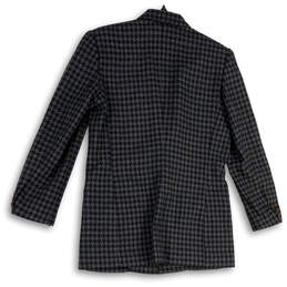 Womens Black Gray Houndstooth Pockets Notch Lapel One Button Blazer Size 6 alternative image