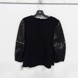 I.N.C. International Concepts Women's Black Faux Leather Shirt Size Large NWT alternative image
