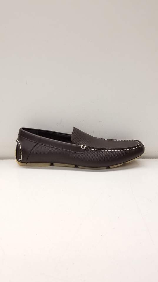 Calvin Klein Miguel Brown Perforated Leather Driver Loafers Men's Size 10 image number 1