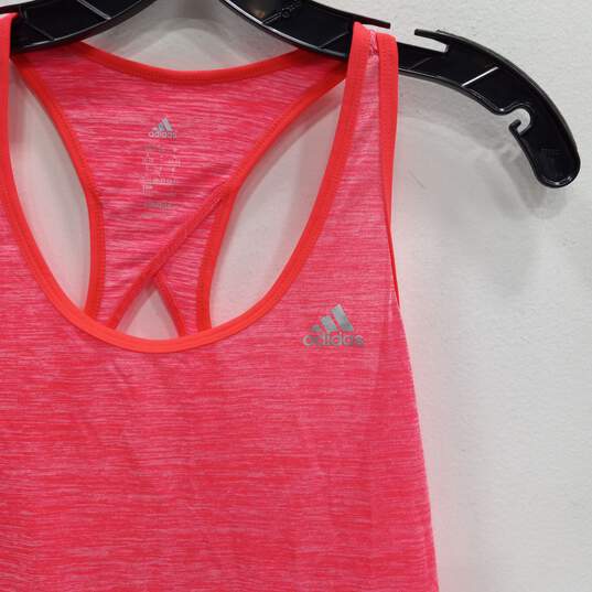 Adidas Women's Pink Heather Climalite Activewear Workout Tank Top Size L image number 3
