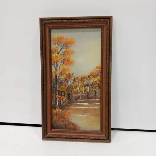 D. Bohm Painting Of A Cottage In Autumn image number 1