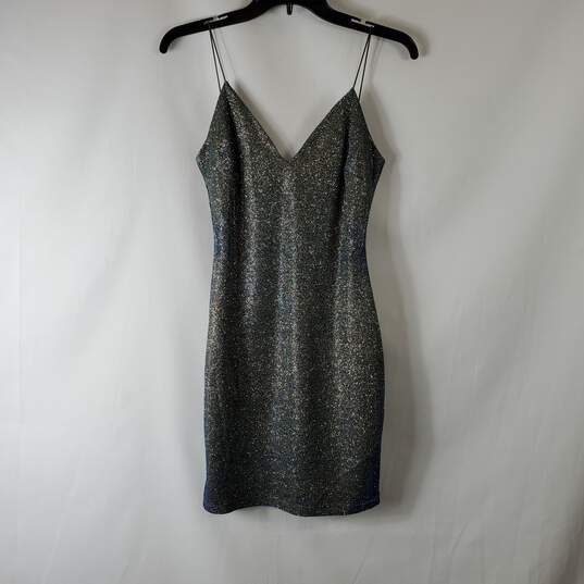 Q Women's Black/Blue Holographic Mini Dress SZ XS image number 1