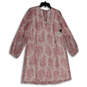 NWT Womens Pink Floral V-Neck Long Sleeve Shift Dress Size X-Large image number 1