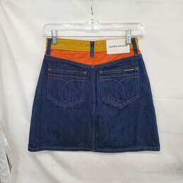 Calvin Klein Jeans Multicolor Color Block Cotton Denim Mini Skirt WM Size 25 alternative image