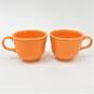 VTG Fiestaware Tangerine Orange Set of 2 Cups & Saucers w/ Bonus Dinner Plate image number 6