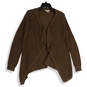 Womens Brown Long Sleeve Open Front Cardigan Sweater Size Small image number 1