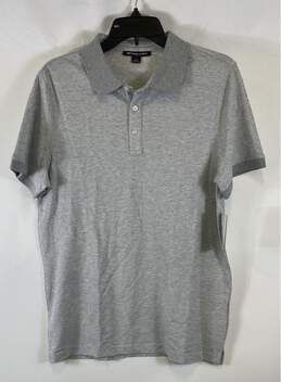 NWT Michael Kors Mens Gray Heather Short Sleeve Collared Shirt Size Small