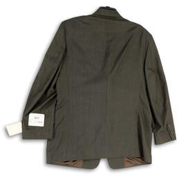 Mens Green Long Sleeve Notch Collar Pockets Three Button Blazer Size 44x38 alternative image